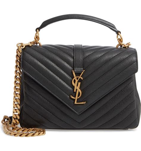 sac ysl college noir|YSL flap shoulder bag.